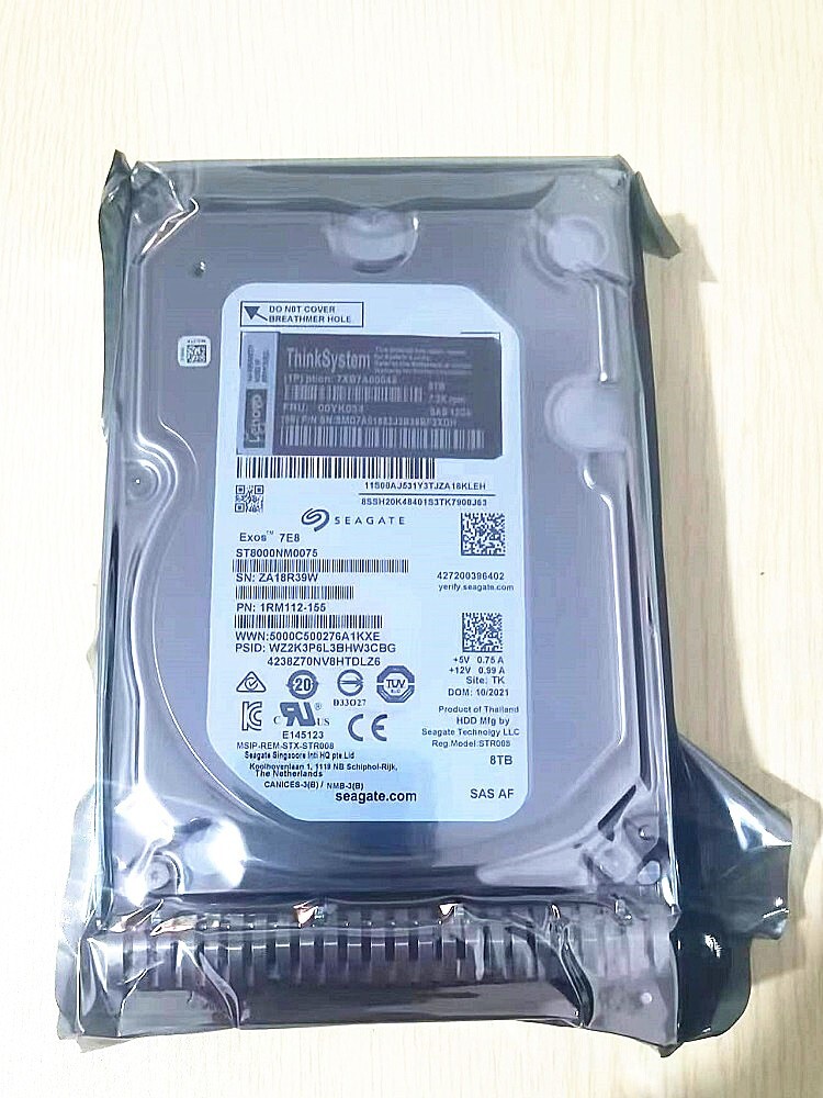 NEW Lenovo/IBM 00YK034 7XB7A00045 3.5 in 8TB 7.2K SAS 12G SR550