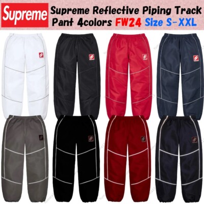 Supreme Reflective Piping Track Pant 4colors FW24 Size S-XXL | eBay