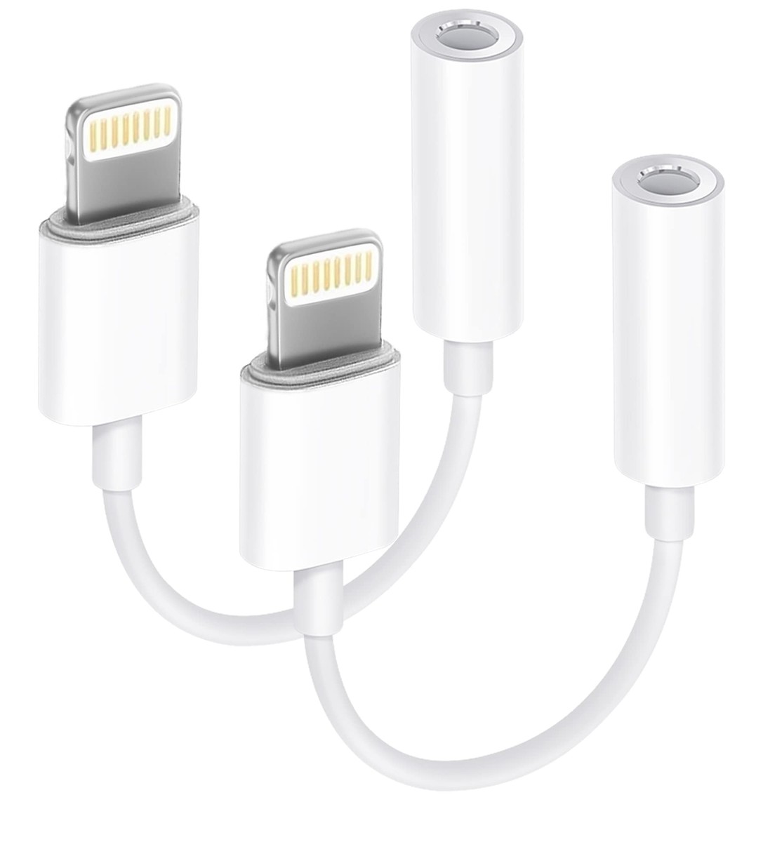 Apple MFi Certified 2 Pack Lightning To 3.5 Mm Headphone Jack