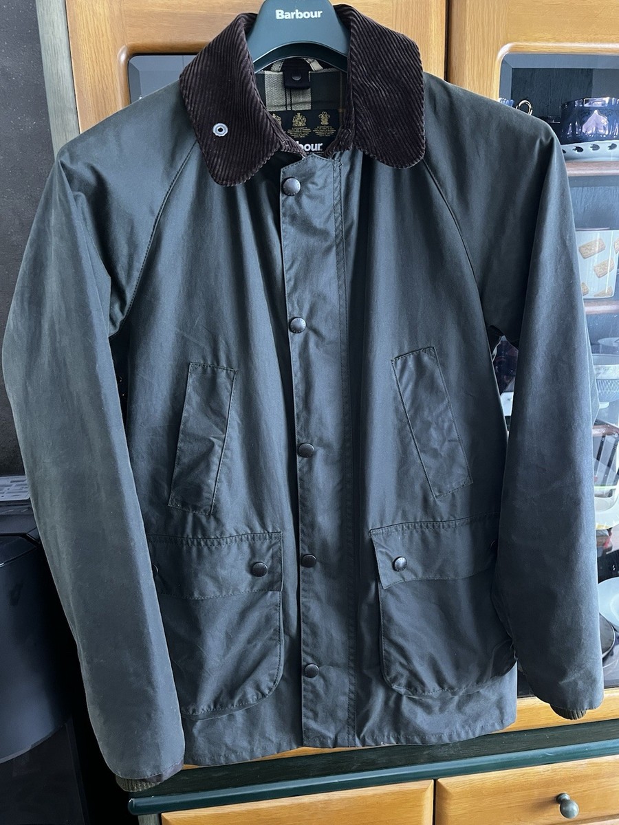 Barbour Bedale SL Sage Green Size 40 Made In UK Model 20aw Good