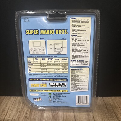 Nintendo Mini Classics Super Mario Bros. (2000) Blue Keychain (LCD
