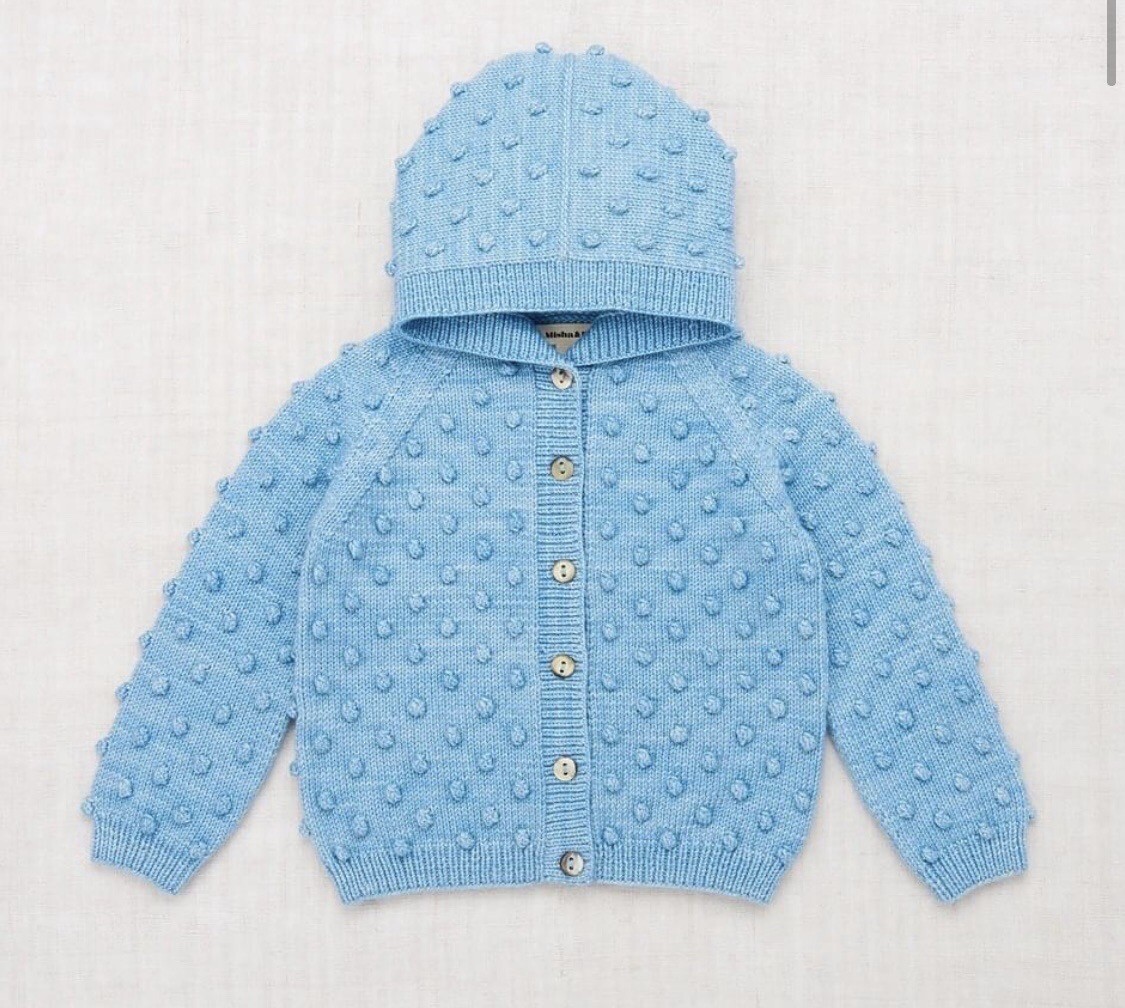 Misha And Puff Wool Faded Denim Hoodie Jacket New NWT Popcorn 5/6