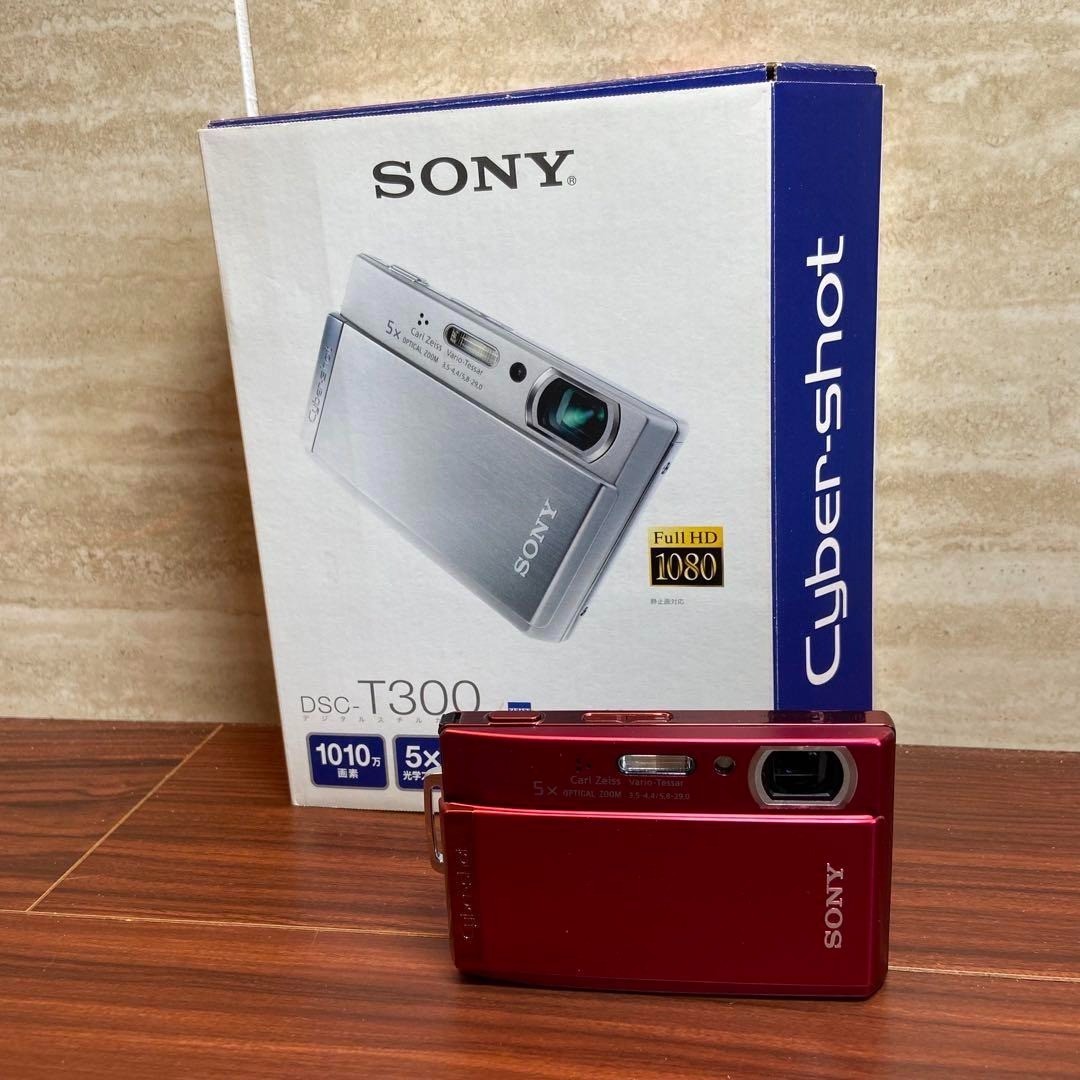 Sony Cyber-shot DSC-T300 10.1MP Digital Camera - Red for sale