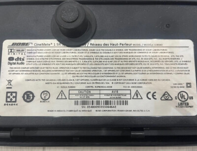 Bose CineMate 1SR Speaker System Black Soundbar w/Wireless Sub 1