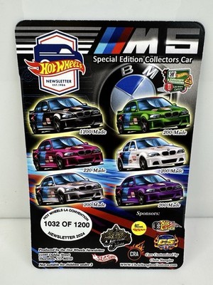 Hot Wheels Newsletter Exclusive BMW M5 Black 1032/1200 HTF | eBay