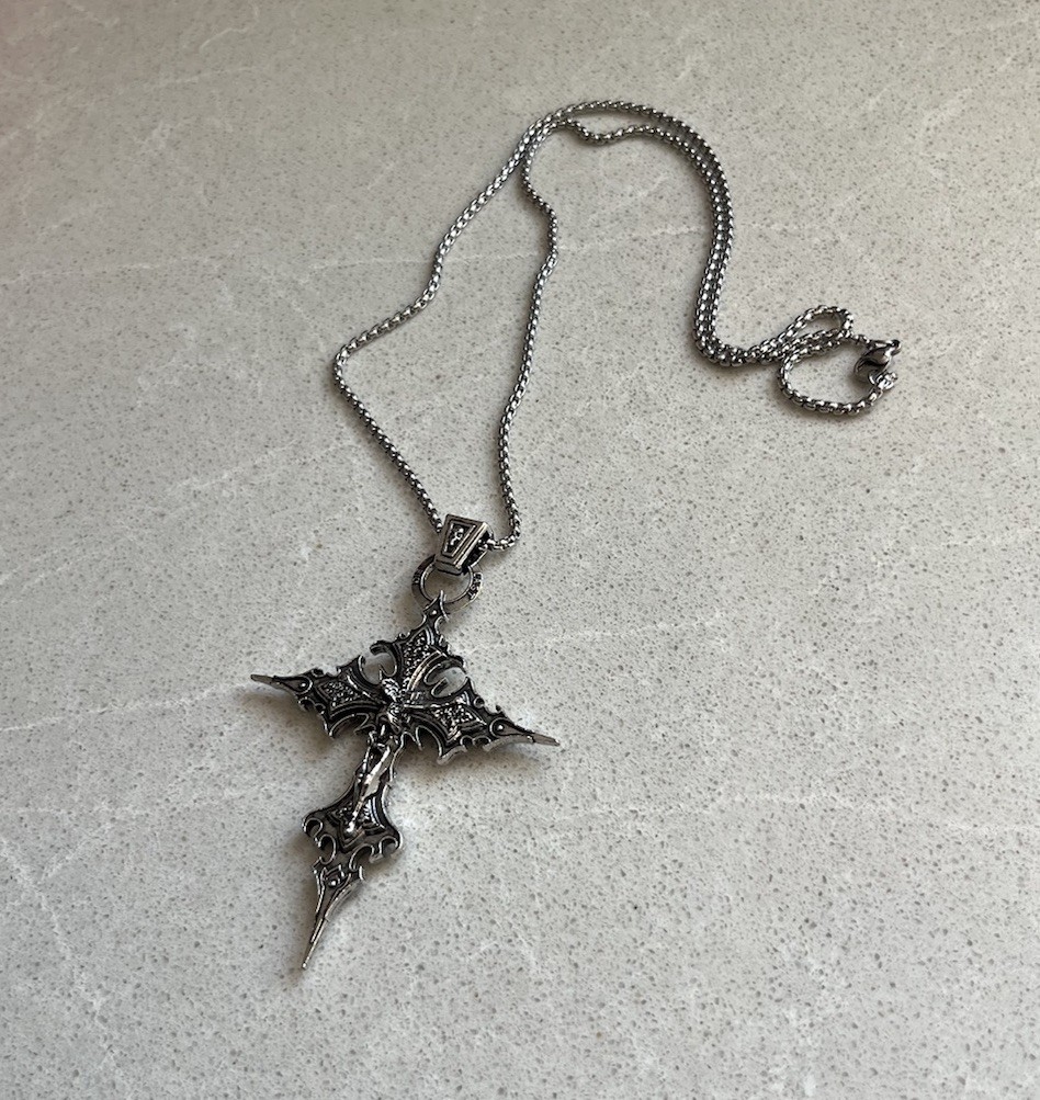 Gothic/Y2K Silver Cross Necklace Unisex Jewelry Emo Streetwear | eBay