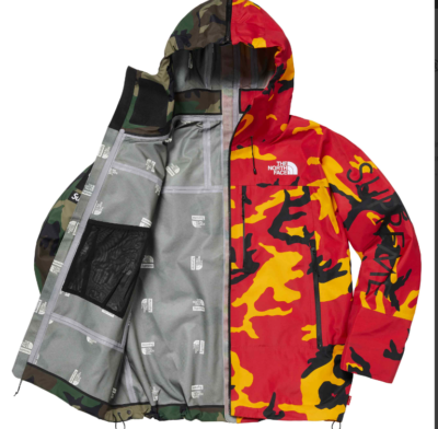 Supreme The North Face Split Taped Seam Shell Jacket Woodland Camo