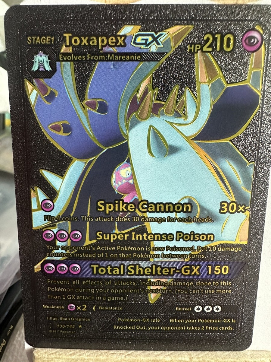 Pokémon Black Foil Card Toxapex GX Fan Art Card | eBay
