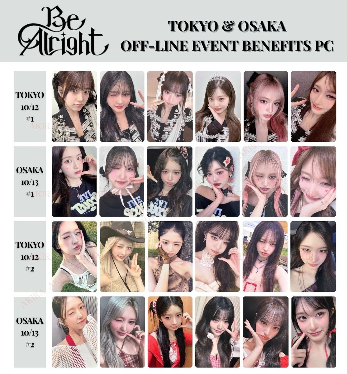 IVE Be Alright IVE SECRET TOKYO & OSAKA OFF-LINE EVENT BENEFITS