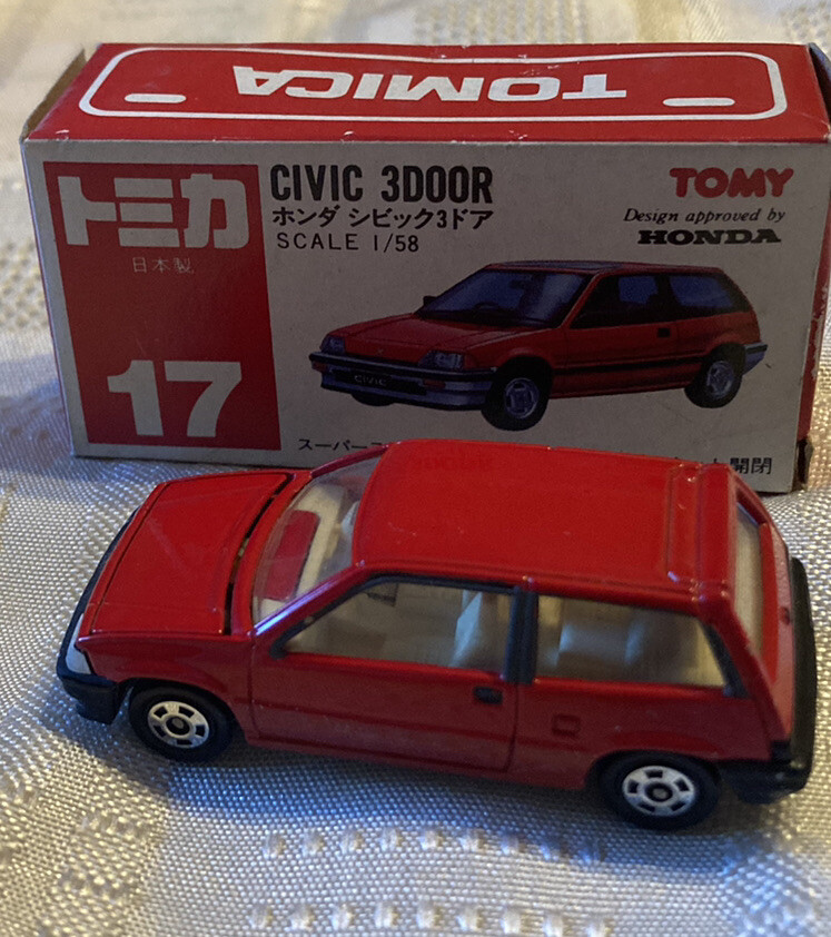 Vintage Rare Tomy Tomica 17 Honda Civic 3 Door Made In Japan Red