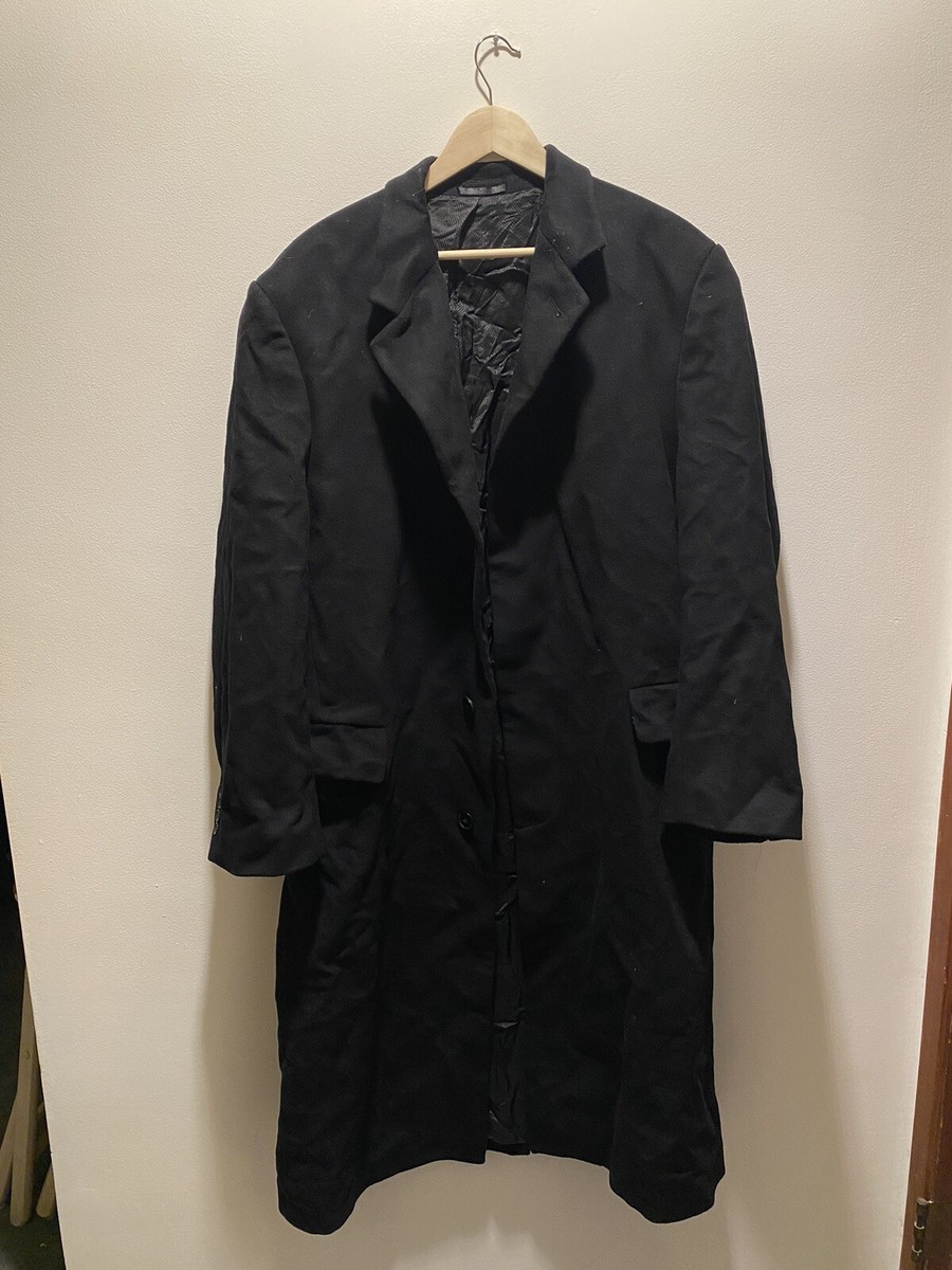 lanificio del casentino Black Trench coat jacket wool cashmere 54