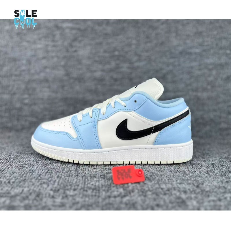 Nike Air Jordan 1 AJ1 Low GS Ice Blue Black Sail White Shoes