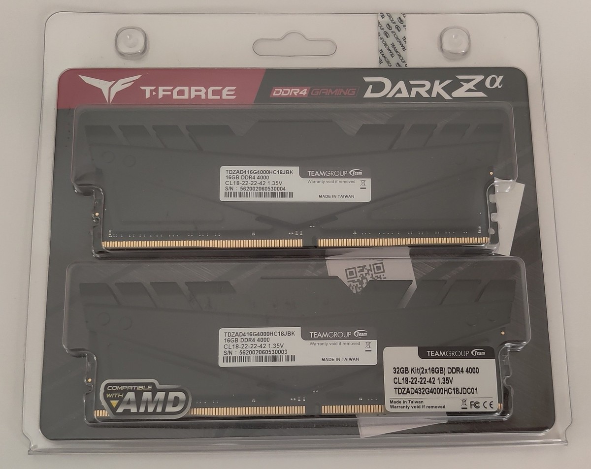 Team T-FORCE DARK Za 32GB (2 x16GB) DDR4 4000 CL18 1.35V