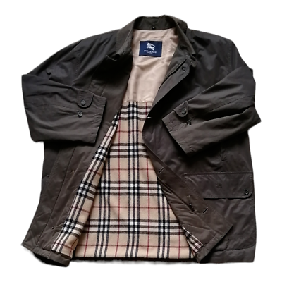 Vintage Burberry London nova check Men's jacket coat green olive