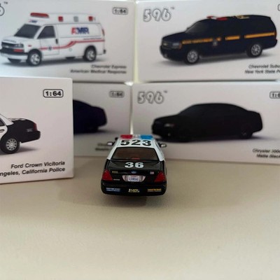 596 Model 1:64 Ford CV CROWN VICTORIA LAPD Police Model Diecast