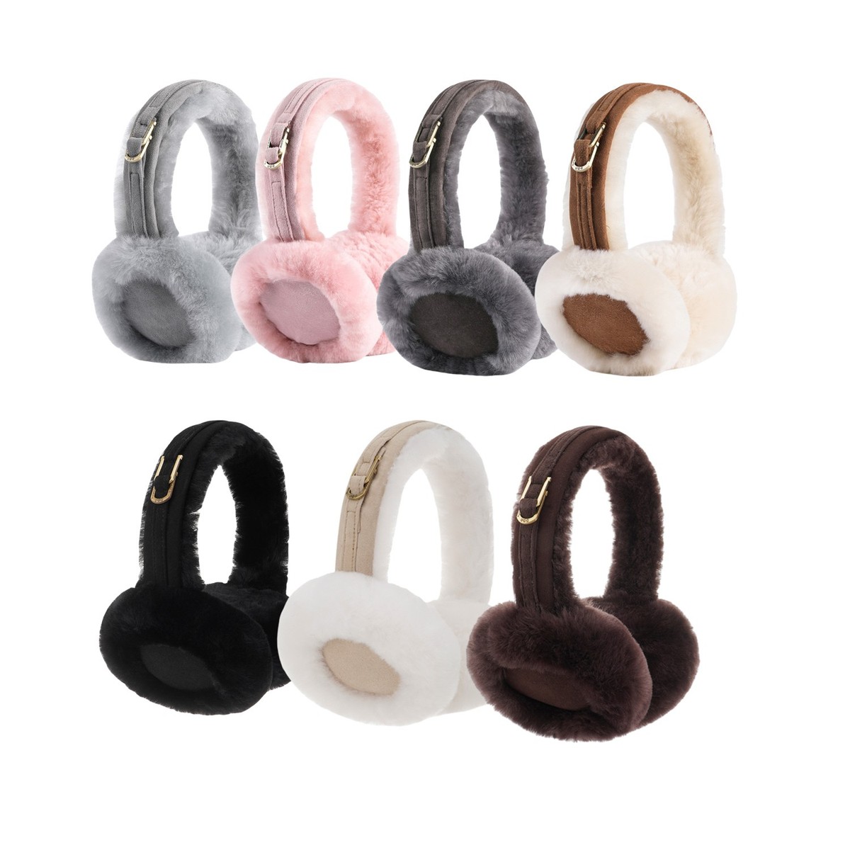UGG Earmuffs Sheepskin Wool Foldable Winter Earflaps Mens Womens