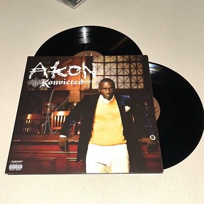 AKON RAPPER signed autographed KONVICTED VINYL RECORD BECKETT BAS