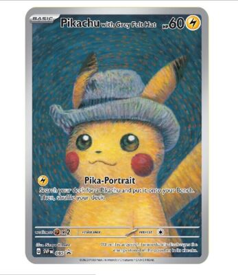 Pikachu With Grey Felt Hat Metal Pokemon Card Collectible Gift
