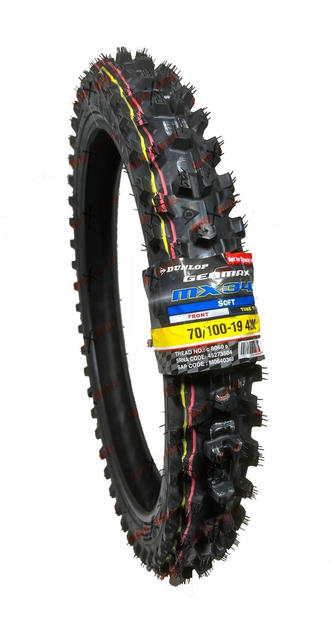 Dunlop 70/100-19 Tire Front MX34 Dirt Bike 70 100 19 KX100