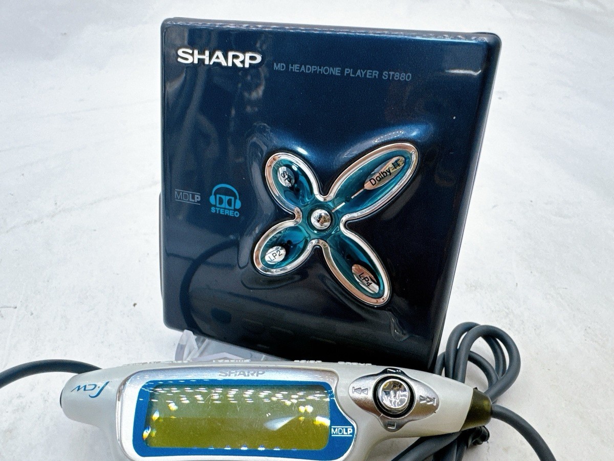 SHARP MD-ST880 Black Portable MiniDisc Player Used Tested MDLP w