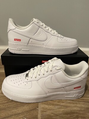 Nike Air Force 1 Low Supreme White - Size 12 / 13 (Damaged Box) | eBay