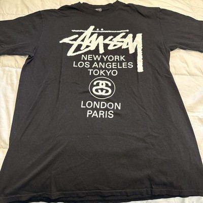 Stussy World Tour Black T-Shirt Size XL NEW | eBay
