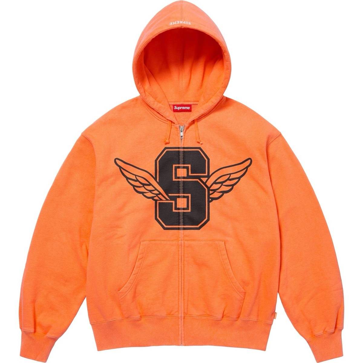 Supreme WINGS ZIP UP HOODED SWEATSHIRT Hoodie SS25 Light Orange