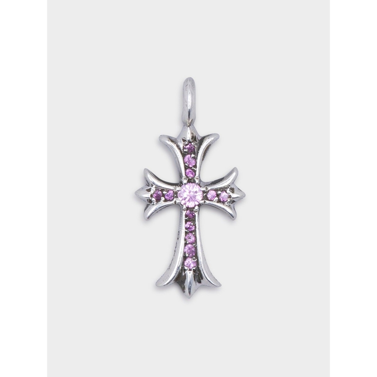 Chrome Hearts Pink Sapphire “Tiny Fat” Cross Pendant | eBay