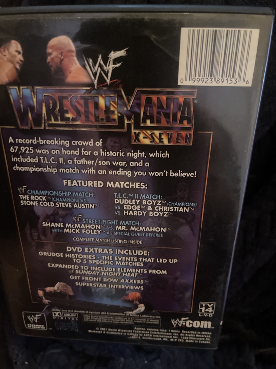 WWF WrestleMania X-Seven DVD 17 X-7 WWE Wrestling 2001 ECW WCW The