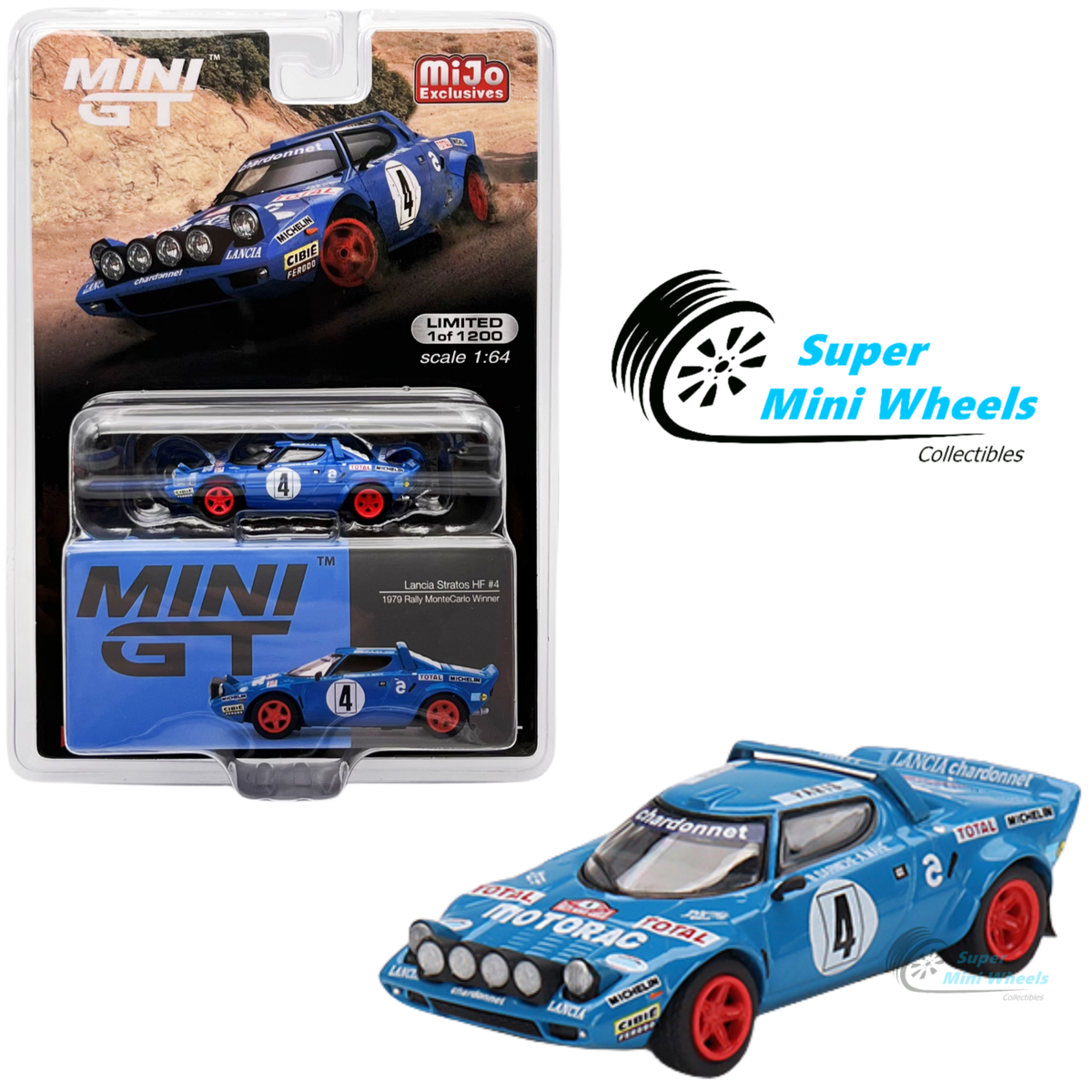 Mini GT 1:64 Lancia Stratos HF #4 1979 Rally MonteCarlo Winner