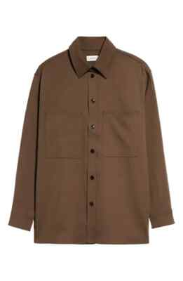 Lemaire Regular Long Sleeve Brown Button-Up Shirt L114018 Men's