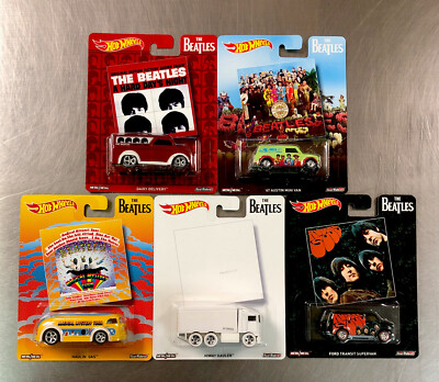 HOT WHEELS 2016 BEATLES ( SET OF 5 ) POP CULTURE ALBUM COVERS CARS