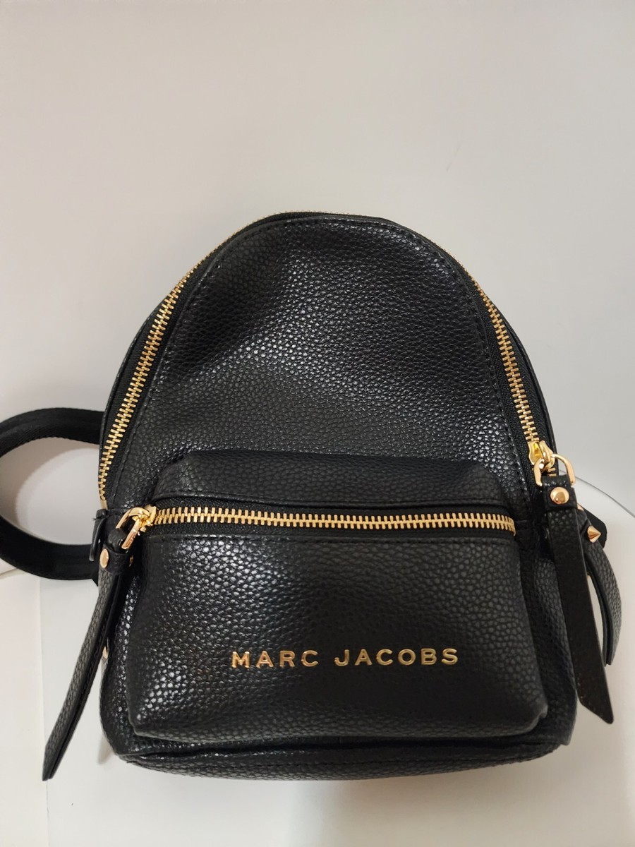 Marc Jacobs Mini Black Pebbled Leather Adjustable Backpack Bag