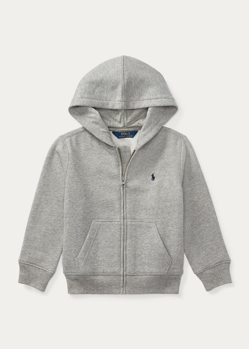 Polo Ralph Lauren Boys' Dark Sport Heather Fleece Zip Up Hoodie S