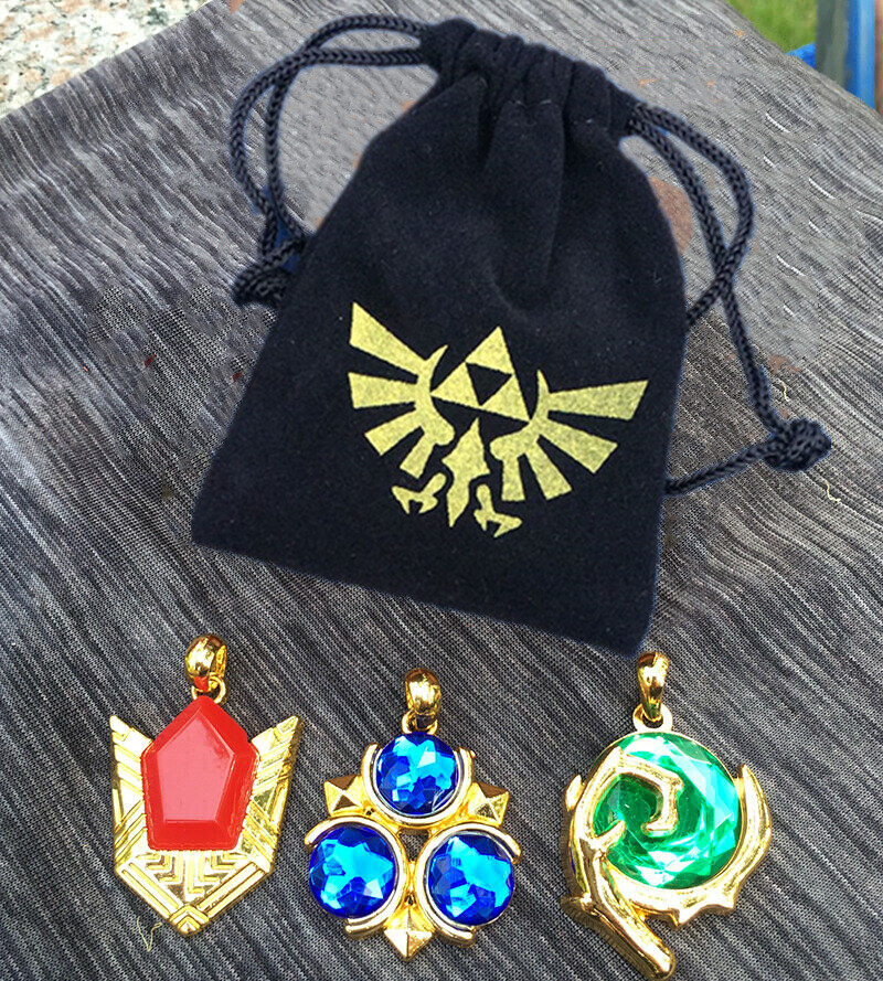 Zelda Kokiri's Emerald Zora's Sapphire Goron's Ruby necklace