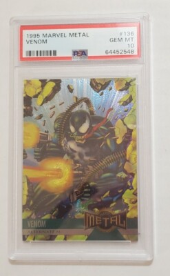1995 Metal Marvel Venom Alternate M Card #136 PSA 10 Gem Mint SP
