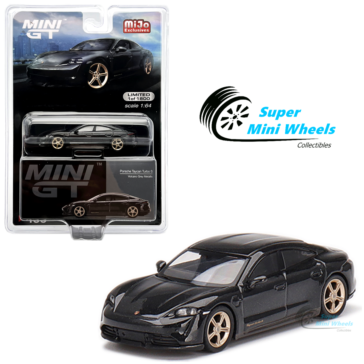 Mini GT 1:64 Porsche Taycan Turbo S Volcano Grey Metallic #433 | eBay