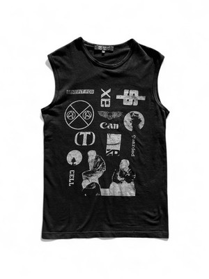 Raf Simons Consumed Tank Top Mens size 46 Black 03ss Sleeveless