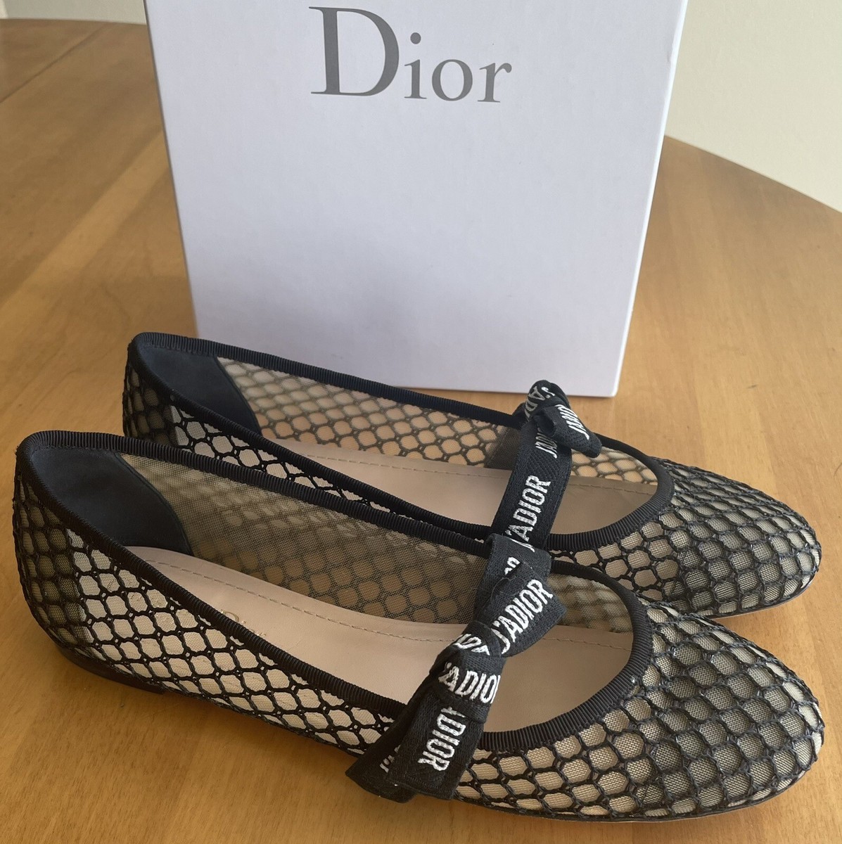 訳あり】 DIOR ／J´A DIOR バレエフラットシューズ 37ハーフ Dior J