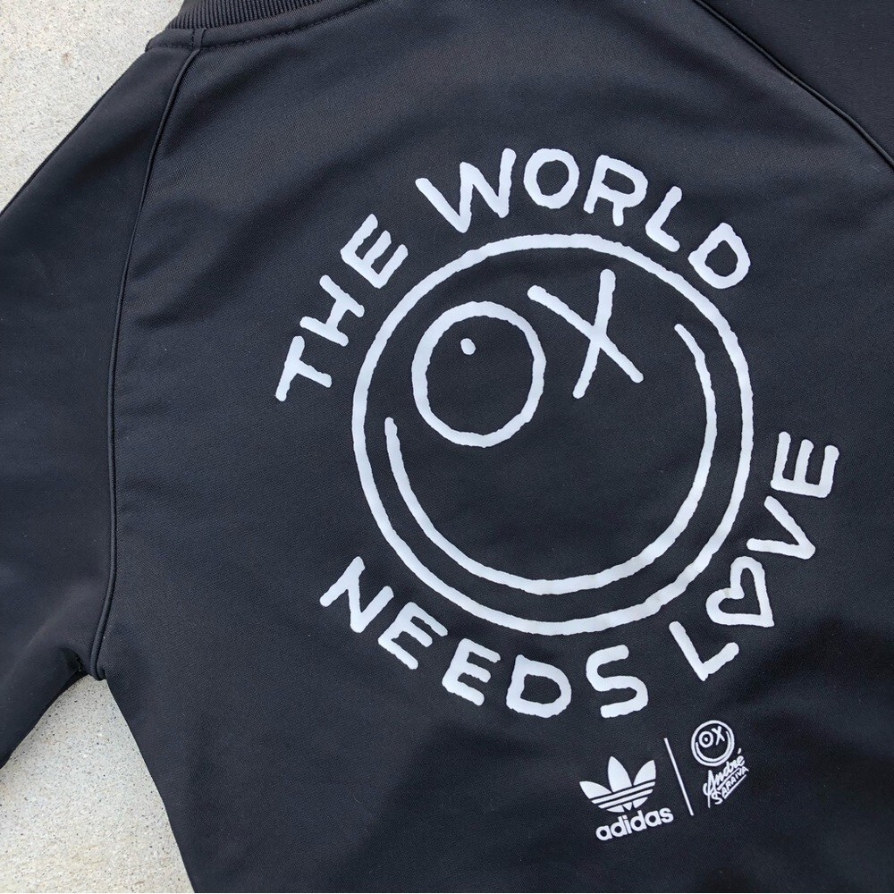 Adidas x Andre Saraiva Collab The World Needs Love Black Zip-Up