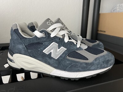Size 9.5- New Balance 990v2 Made in USA Navy | eBay