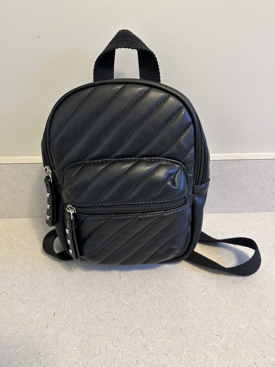 Zara Mini Chevron Quilted Backpack, Bag, Color Black | eBay