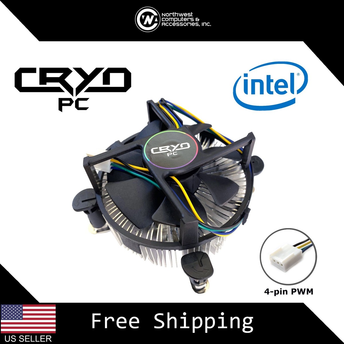 Intel Stock Cooler CPU Heatsink 4pin PWM Fan 90mm 1151 1155 1156