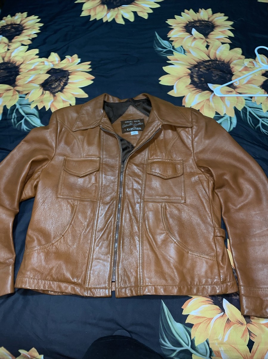 Vintage 70s Grais Angel Skin Cabretta Leather Jacket Coat Women's