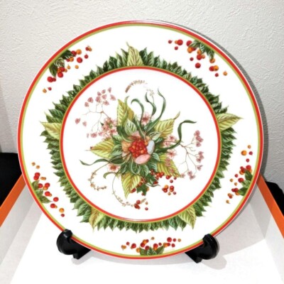 Hermes Le Jardin de Pythagore Dessert Plate Round D8.86in (22.5cm