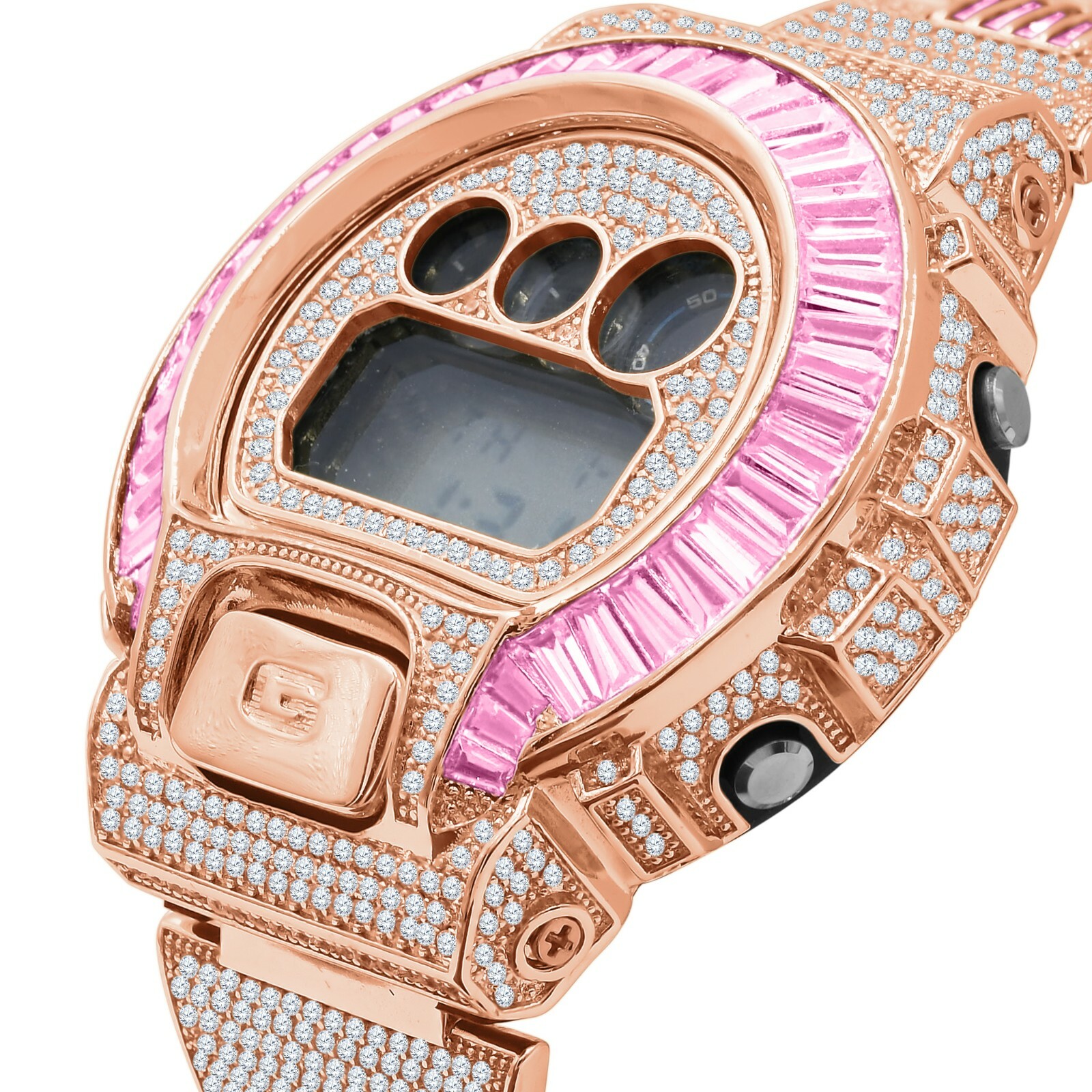 Icy Authentic Baguette Soft Baby Pink Rose Gold Casio G-Shock DW