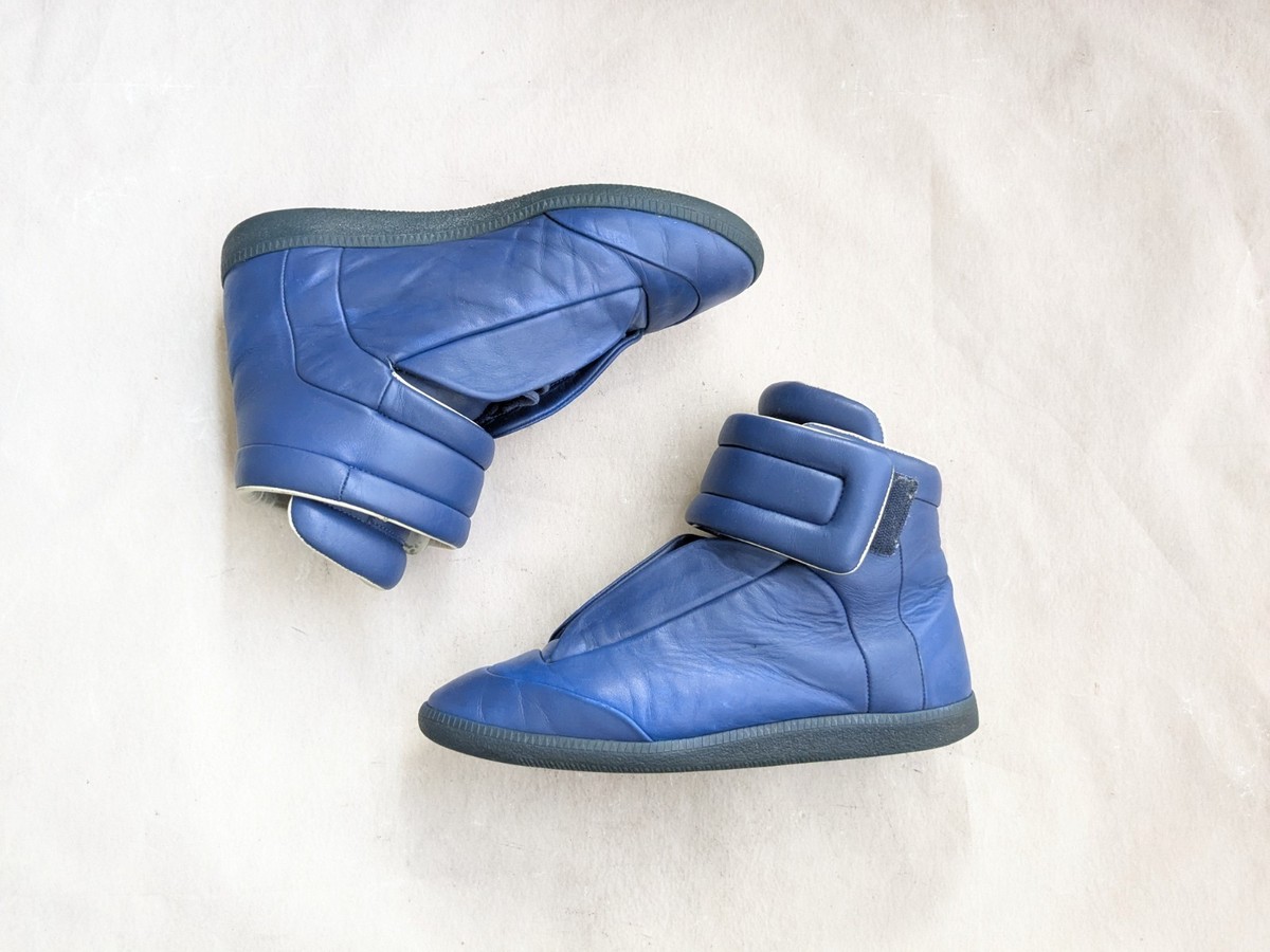 Maison Margiela Future Blue Men 9 42 Leather High Top Sneakers | eBay