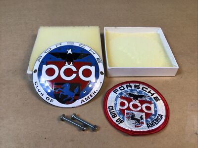 Vintage Large PCA Porsche Club Of America Enamel Car Club Badge
