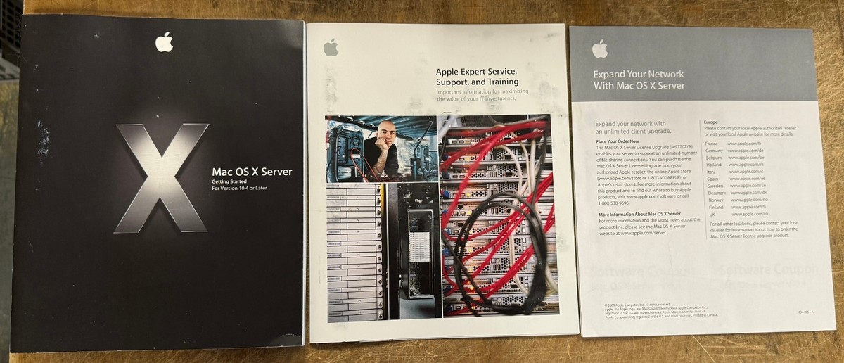 Apple Mac OS X Server 10.4 Tiger 10-Client w/2 LICENSES (M9769Z/A