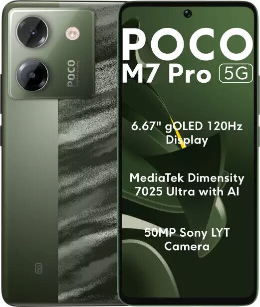 POCO M7 Pro 5G Factory Unlocked Dual SIM 256GB STORAGE 8GB RAM